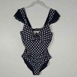 Anne Cole SZ10 Eyelet It Go One Piece Swimsuit Beach Vacation Resort Cruise